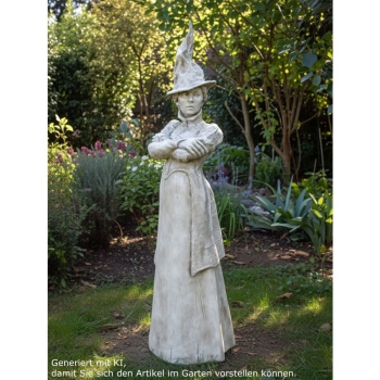 Preview: Steinguss-Hexe „MEDEA“ – Mystische XXL-Gartenskulptur von Fiona Scott